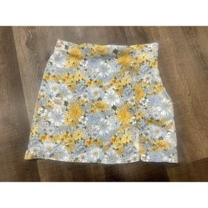 Urban Outfitters Yellow Floral‎ Mini Skirt